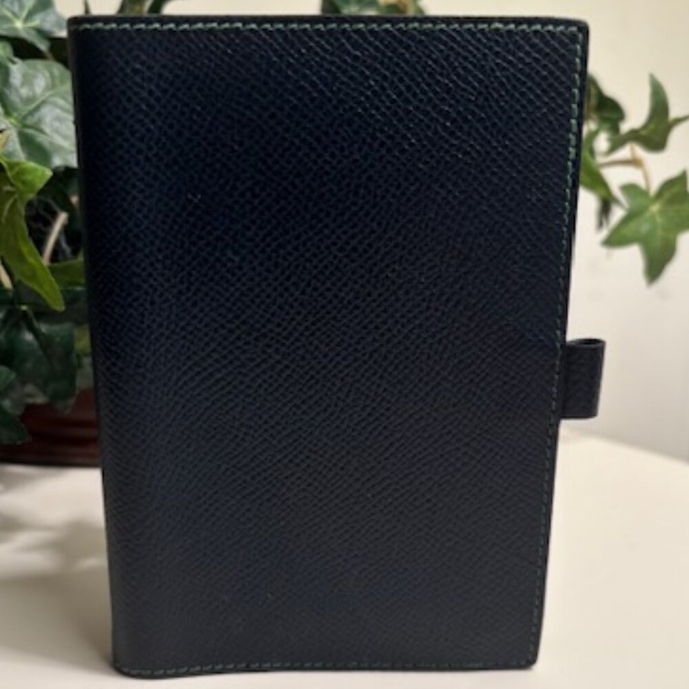 💙💚Hermès Carnet Mini à Crochets-Bleu Marine / Vert Anis – Epsom Leather-UNISEX